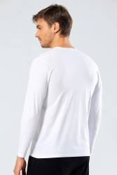 Cacharel Erkek Uzunkol V Yaka T-shirt, %95 Pamuk %5 Elestan - Thumbnail