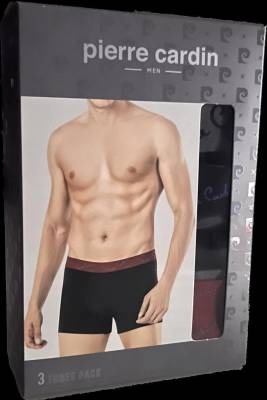 Pierre Cardin - Erkek 3'lü Strech Boxer, %95 pamuk %5 Likralı (1)