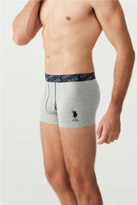 U.S. Polo Assn. - Erkek Kırmızı - Gri Melanj - Lacivert 3 Lü Likralı Boxer (1)