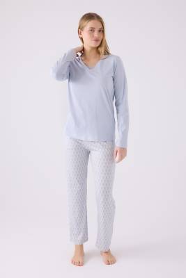 Pierre Cardin - Pierre Cardin İkili Pijama Takım Mavi - Süprem - 2Li Takım (1)