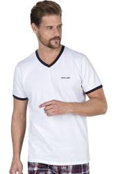 Pierre Cardin V Yaka T-shirt ve Cepli Şort Takım, %100 Pamukludur - Thumbnail