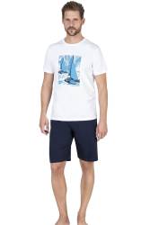 Pierre Cardin Yuvarlak Yaka T-shirt ve Cepli Şort Takım, %100 Pamukludur - Thumbnail