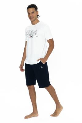 U.S. Polo Assn. - U.S. Polo %100 Pamuk USPA Yazılı T-shirt Şort Takım, Bisiklet Yaka, Kısakol, Cepli Şort (1)