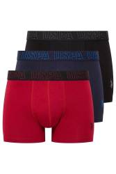 U.S. Polo Assn. 3'lü Erkek Modal Boxer, %47 modal %47 pamuk %6 likra - Thumbnail