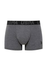 U.S. Polo Assn. Erkek Siyah Antrasit Ve Uspa Baskılı 3'lü Boxer - Thumbnail