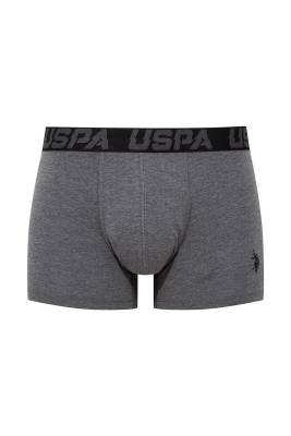 U.S. Polo Assn. - U.S. Polo Assn. Erkek Siyah Antrasit Ve Uspa Baskılı 3'lü Boxer (1)