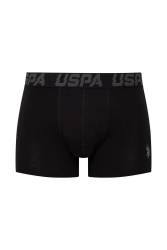 U.S. Polo Assn. Erkek Siyah Antrasit Ve Uspa Baskılı 3'lü Boxer - Thumbnail