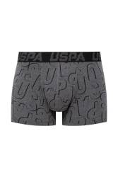 U.S. Polo Assn. Erkek Siyah Antrasit Ve Uspa Baskılı 3'lü Boxer - Thumbnail