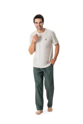 U.S. Polo Assn. - U.S. Polo Assn. Erkek Yuvarlak Yaka Pijama Takımı (1)