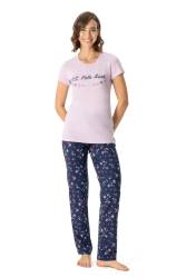 U.S. Polo Assn. Kadın %100 Pamuklu Pijama Takım - Thumbnail