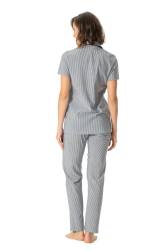 U.S. Polo Assn. Kadın Kısakol Gömlek Pijama Takım, Viskon Kumaş - Thumbnail